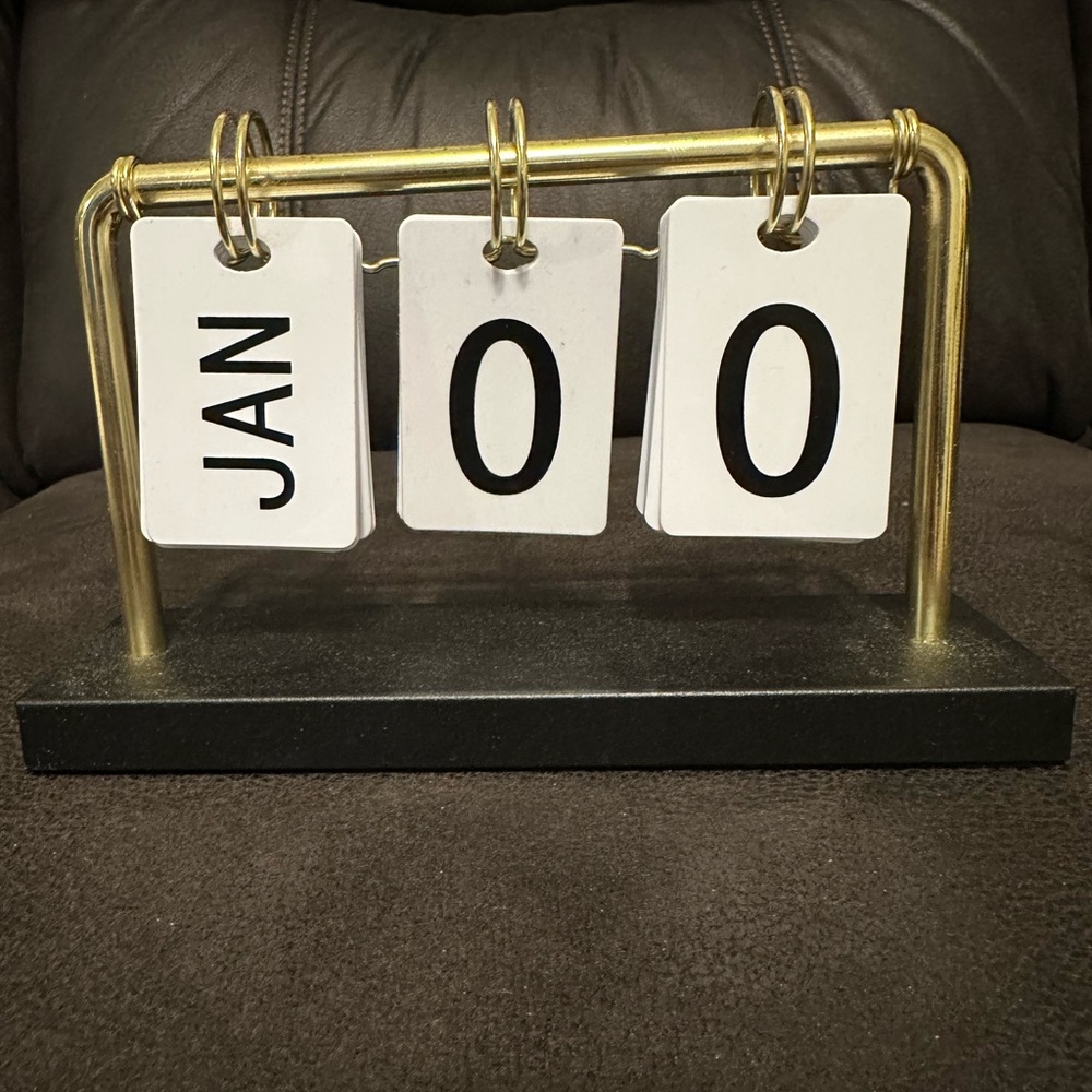 Vintage Brass Flip Calendar